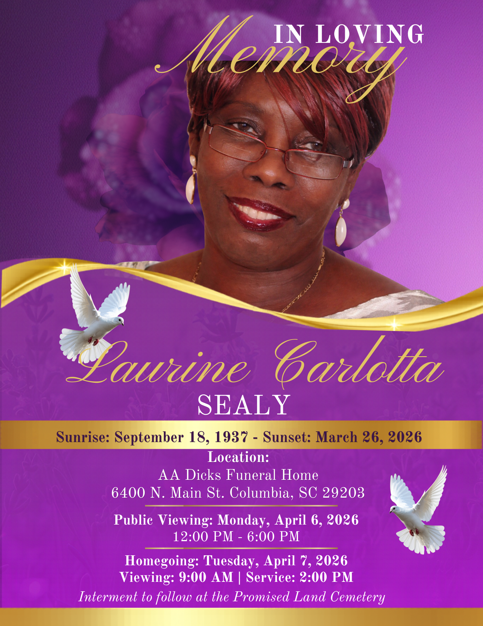 Laurine Carlotta Sealy — Homegoing Celebration Program